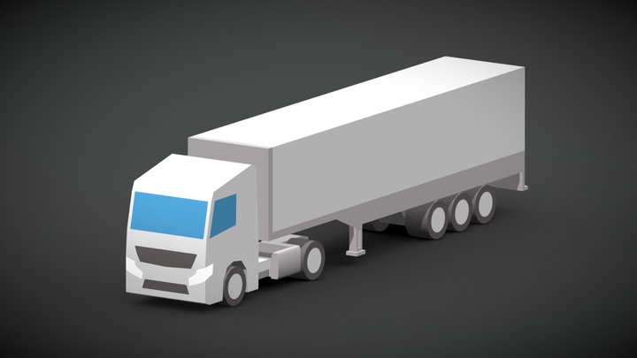 Low Poly Truck 3D Model