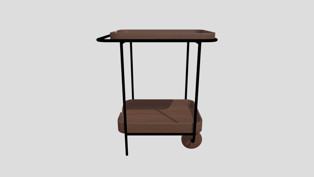 Bar Kitchen Walnut Cart