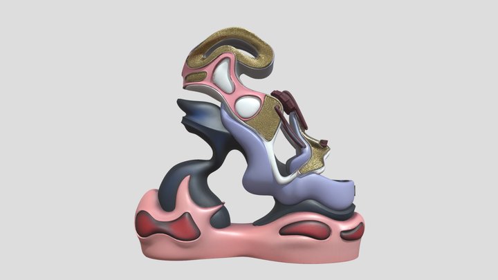 Whimsical Abstract Sculpture: The Fluid Dream 3D Model