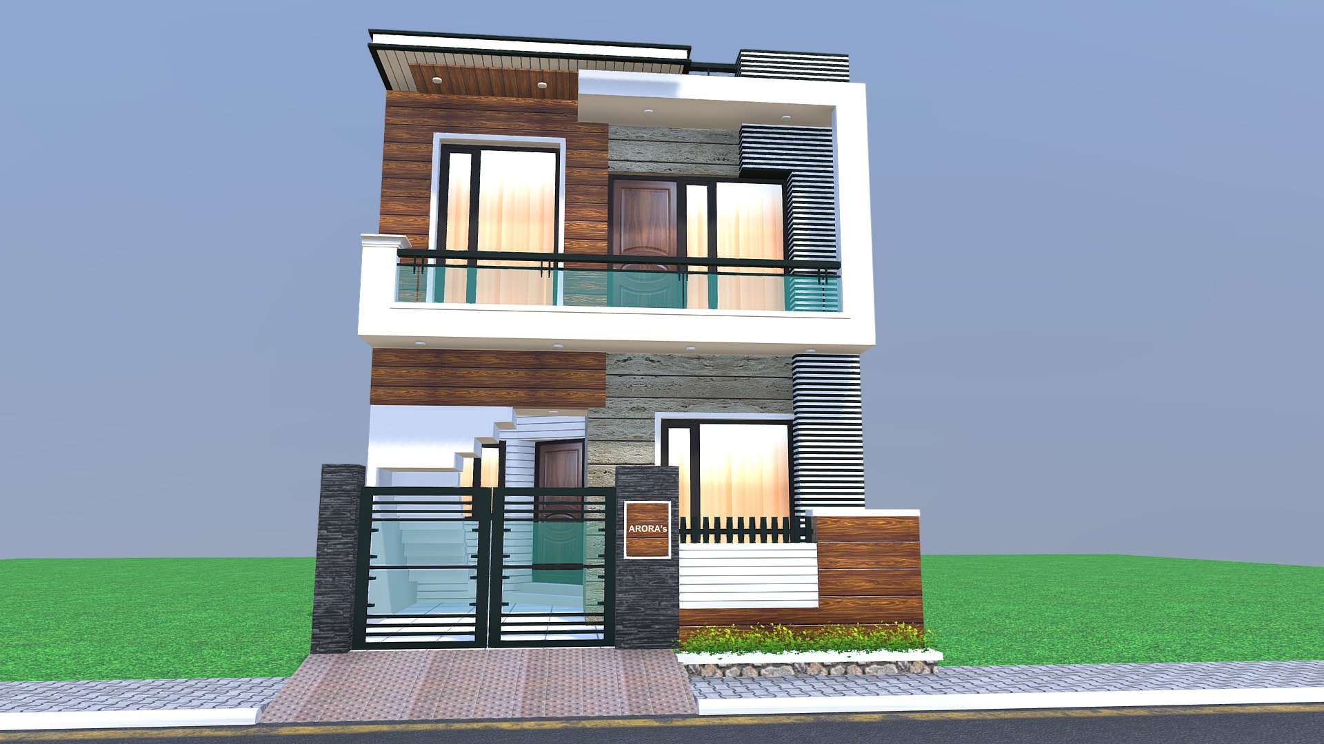 3d Front Elevation Sample 3d Model By Dipesharora Dipesharora D4bf5e9