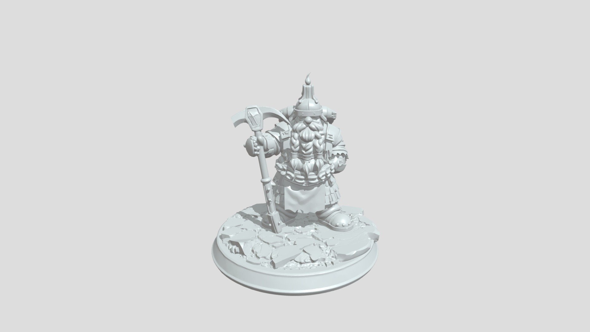 Dwarf warrior with axe and candle - 3D model by raulrod196 [d4bfe5d ...