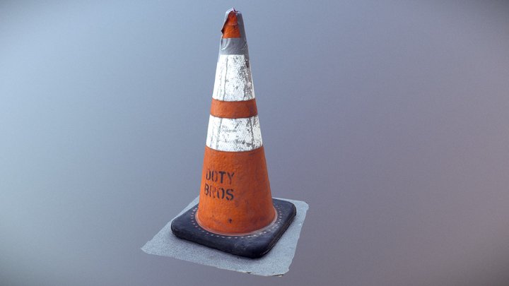 Low Poly Traffic Cone 3 3D Model