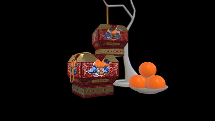 Chinese Lucky Lantern Gift Set 3D Model