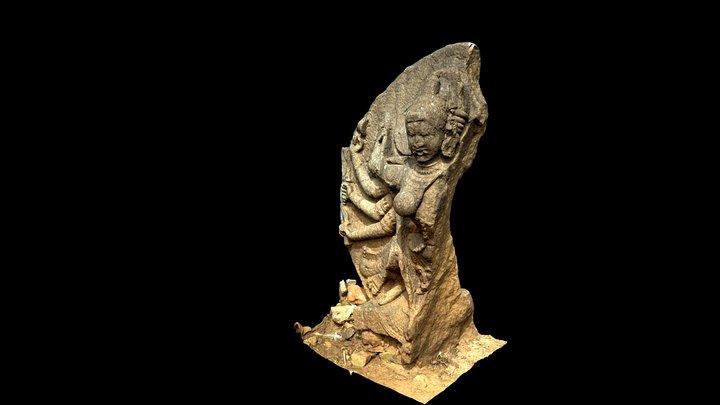 Kaliamman Stone Sculpture 3D Model