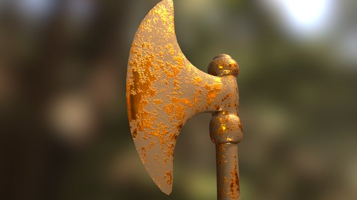 Rusted Gold-Axe 3D Model