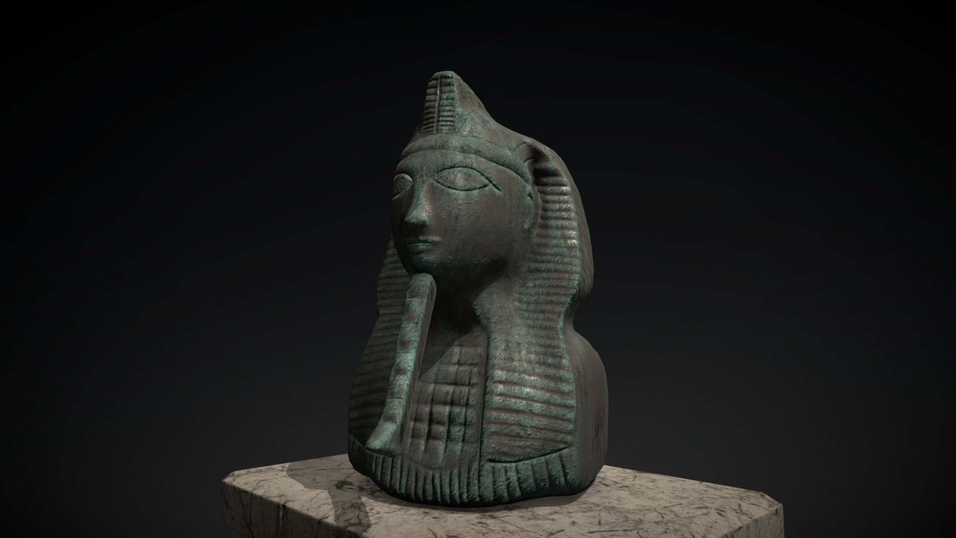 Old Egyptian bronze statue