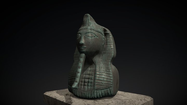 Old Egyptian bronze statue 3D Model