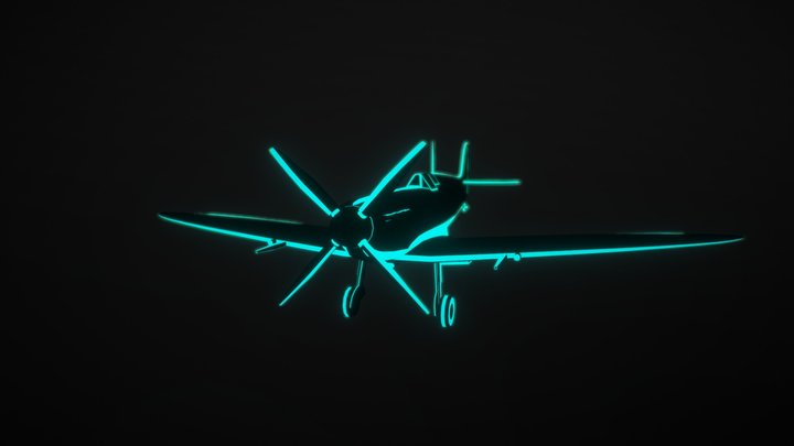 Spitfire tron ~ texture Challenge 3D Model