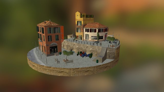 Cityscene Genua 3D Model