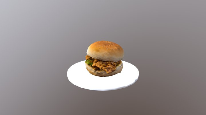 Realistic Burger Mid poly 3D Model