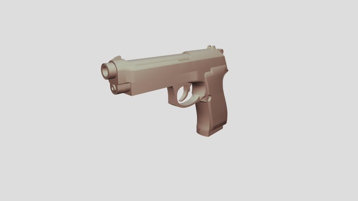 Beretta M92 Low Poly 3D Model