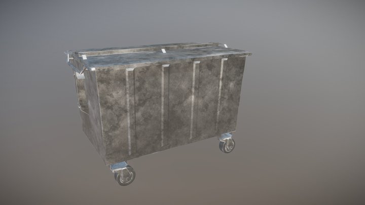Rolcontainer 1300L Staal 3D Model