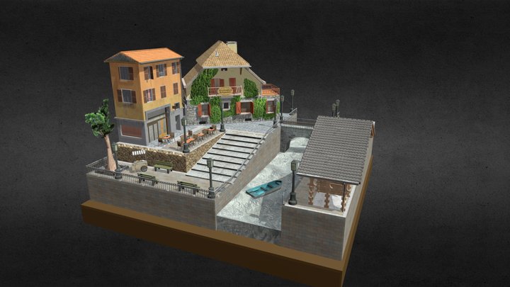 City scene- Annecy 3D Model