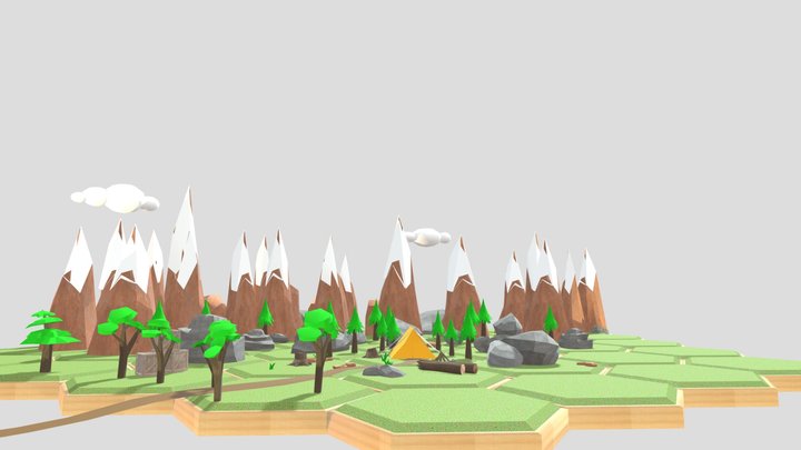 Low Poly 3d Game Scene 3D Model