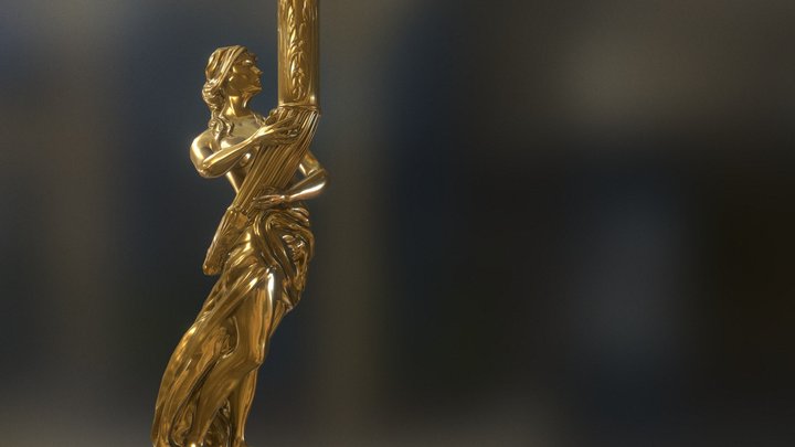 Versailles Hall of Mirrors Statue 3D Model