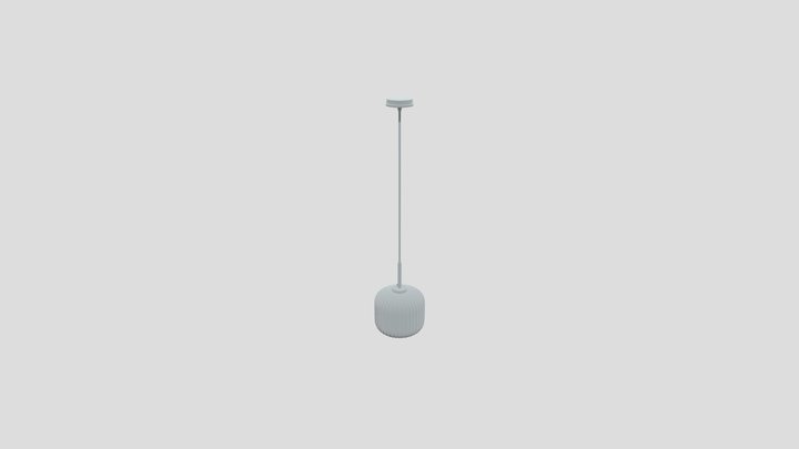 Cream Ribbed Glass Pendant Light 3D Model