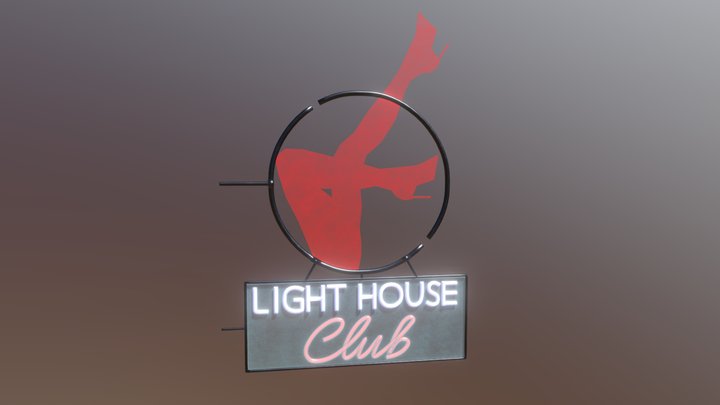Night club sign 3D Model
