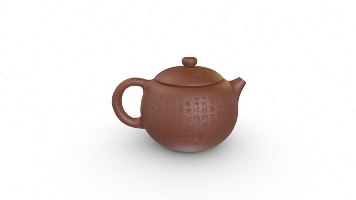 Hand-made Heart Sutra Xi Shi Yixing Teapot 3D Model