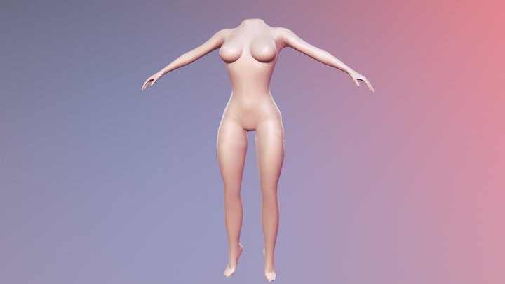 Lowpoly Female Body  Basemesh 3D Model