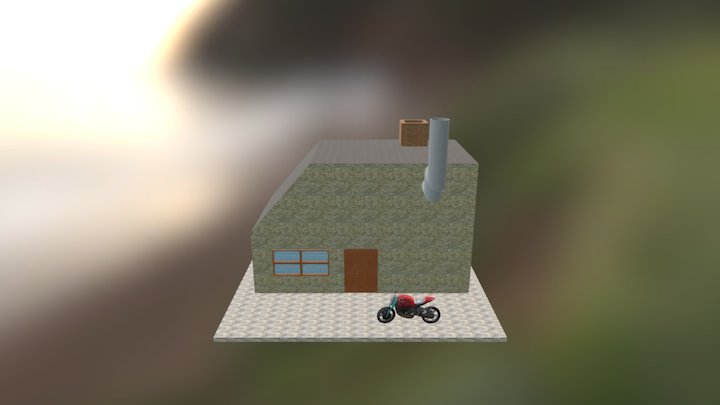 House And Motorcycle 3D Model