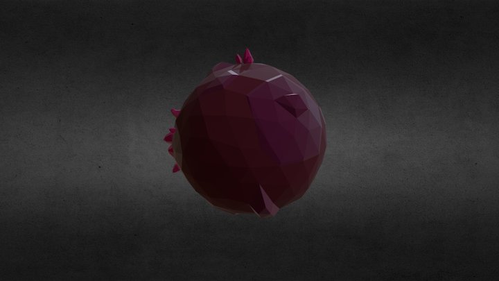 Low Poly Purple Planet 3D Model