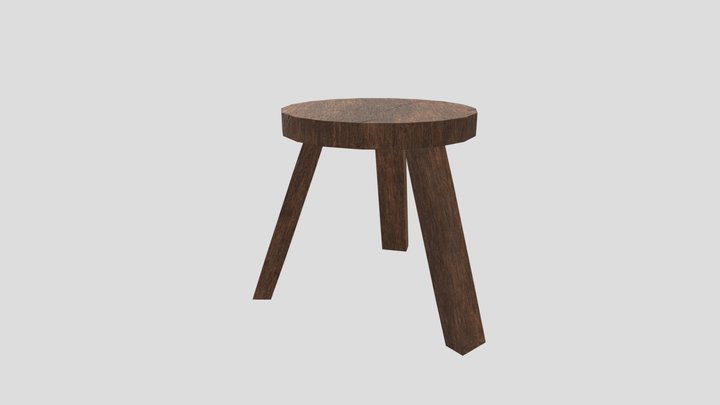 Low poly stool 3D Model