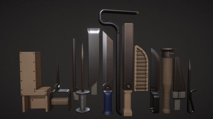 Improvised one handed Melee Weapons 3D Model