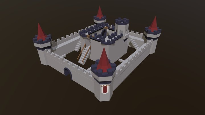 Low-Poly Castle 3D Model