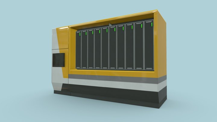 big server of base with azure lane island – Free 3D Model STL