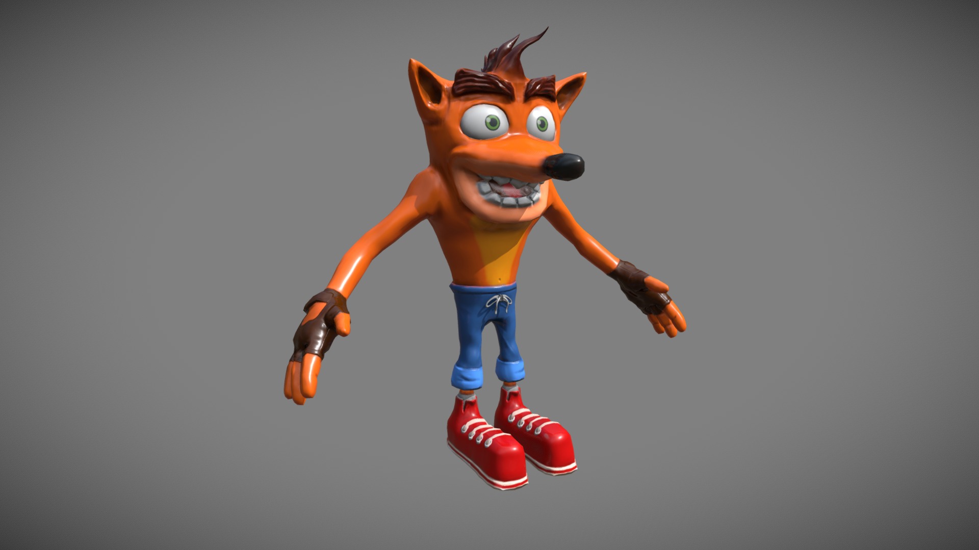 3D model 09 12 2019 Crash Bandicoot - This is a 3D model of the 09 12 2019 Crash Bandicoot. The 3D model is about a toy on a surface.