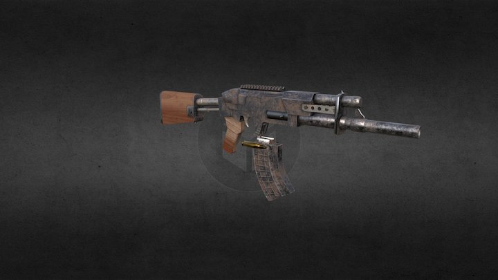 Post Apocalyptic Rifle 3D Model