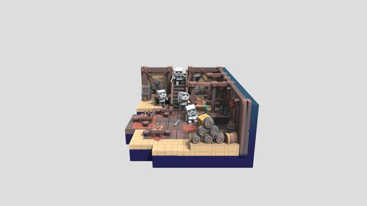 Escena CubeCraft Star Wars 3D Model
