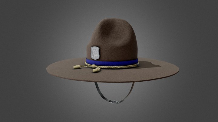 State Police Hat  [Tutorial Included] 3D Model