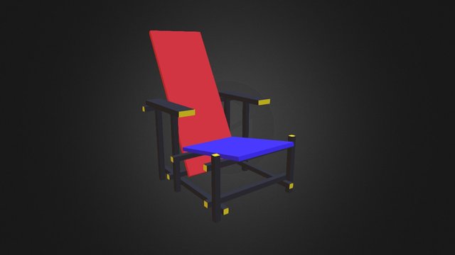 紅藍椅 3D Model