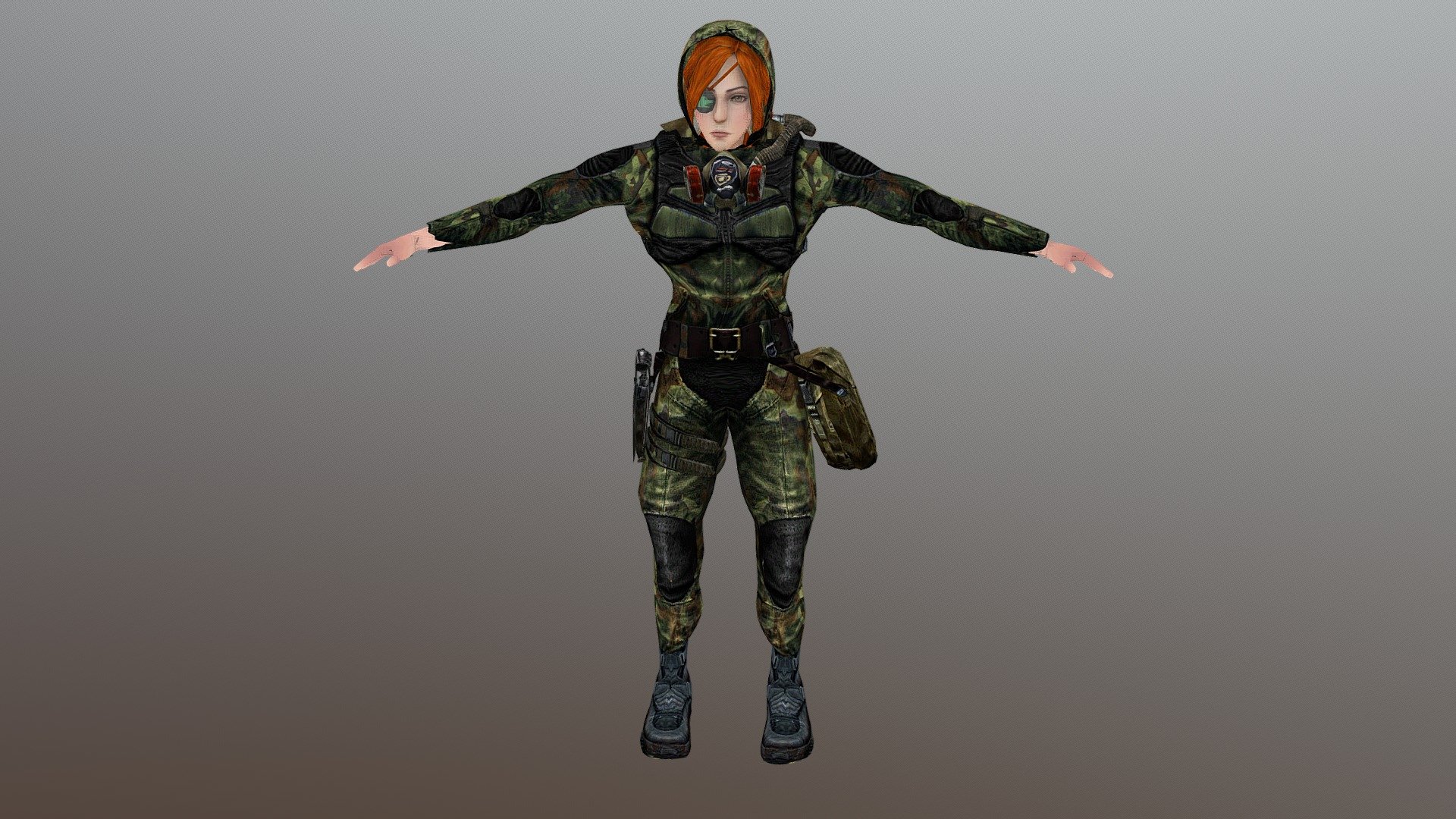 Девушка сталкер в комбинезоне свободы - Download Free 3D model by AniDub_29...