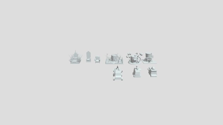 xyz school_silhouettes 3D Model