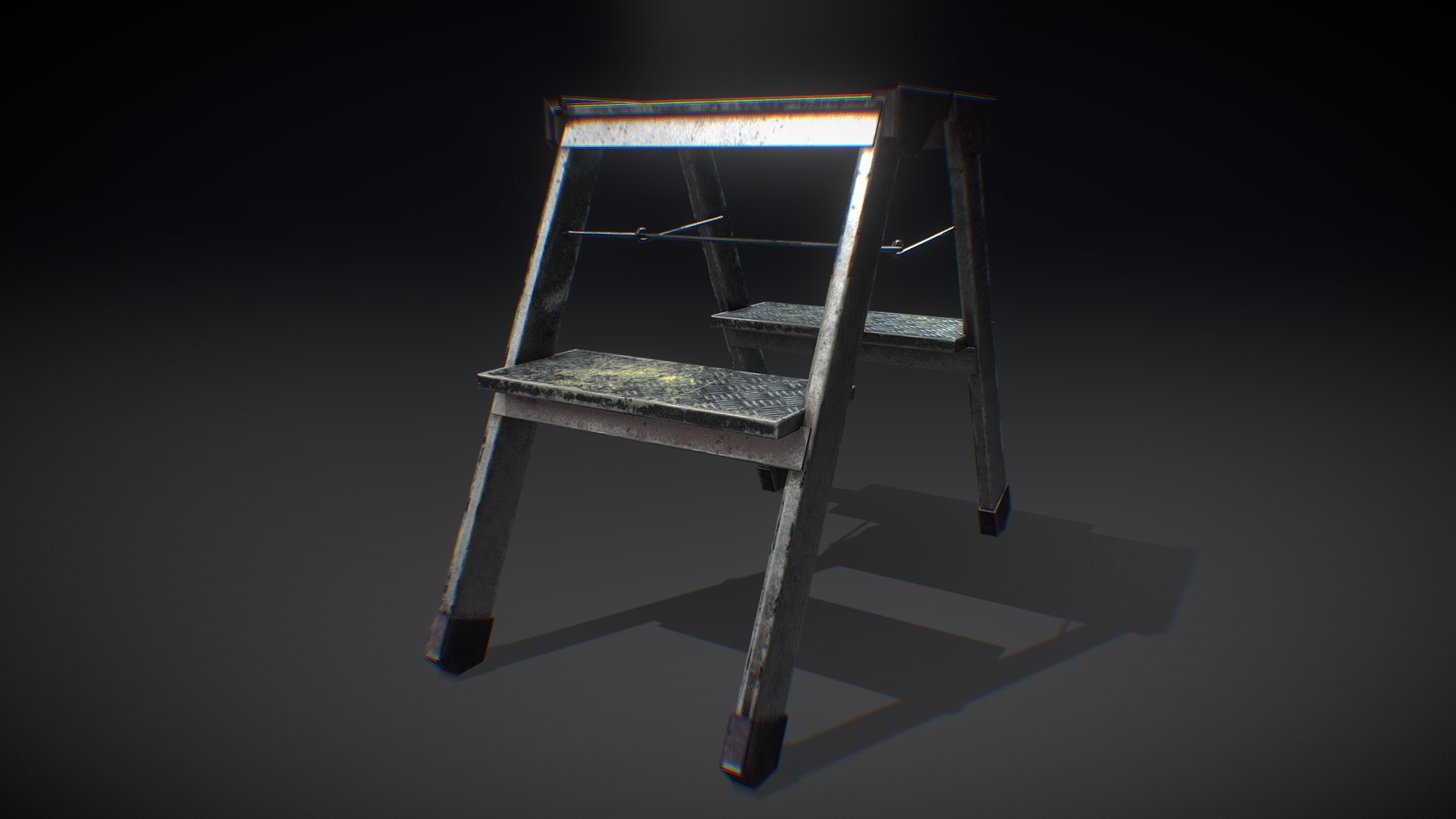 3D model Stepladder - This is a 3D model of the Stepladder. The 3D model is about a chair with a light on it.