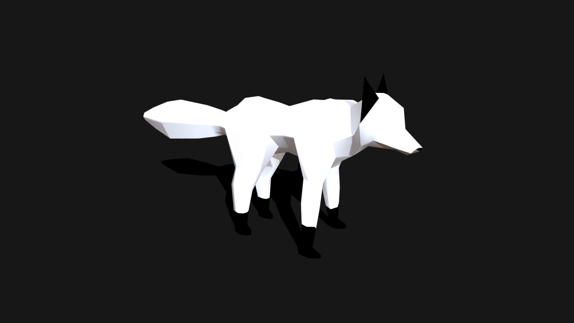 3D model Artic Fox – Lowpoly - This is a 3D model of the Artic Fox - Lowpoly. The 3D model is about a black and white image of a horse with a white tail.