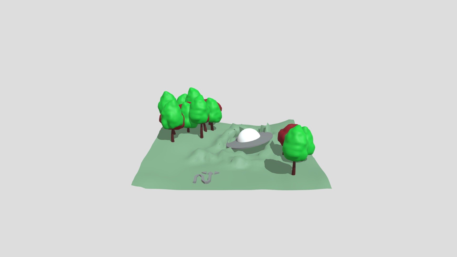 mini ufo crash scene — Sketchfab embed 3D viewer