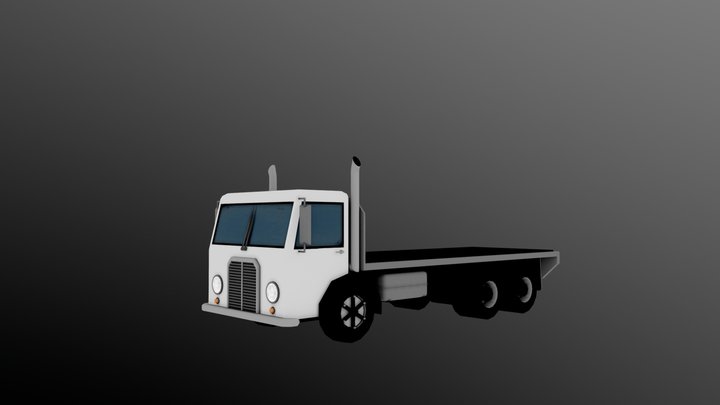 Low Poly Flatbed Truck Siebel3D 3D Model