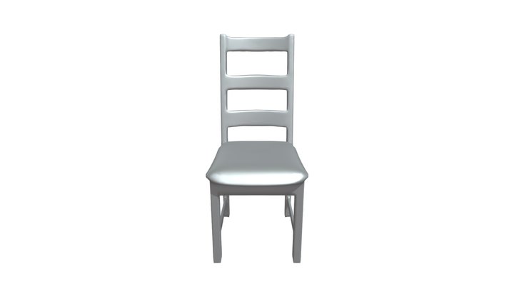 Wooden chair with padded seat 3D Model