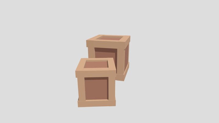 Wooden Boxes 3D Model