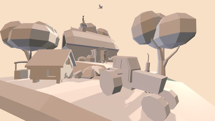 Grandma's House - Diorama and house blockout 3D Model