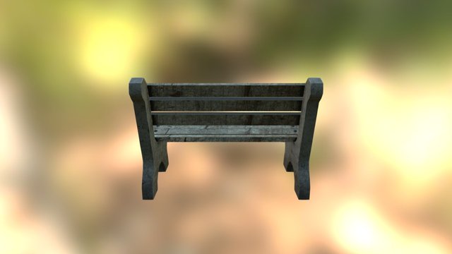 Lonely Park Bench 3D Model
