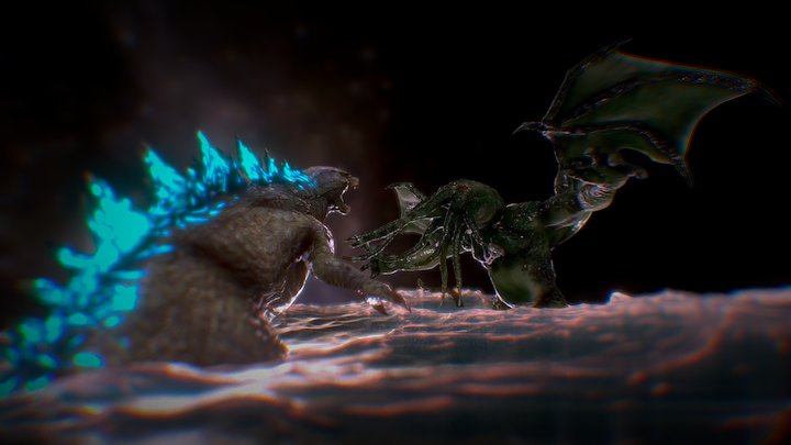 Cthulhu Vs Godzilla 3D Model