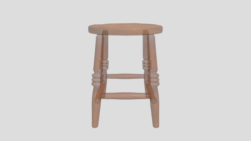 1800s Rustic Wooden Stool