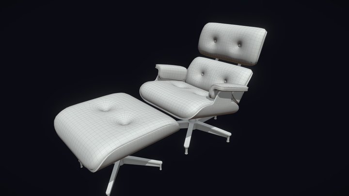 Game401 Johnson Eames Chair Unsmoothed 3D Model