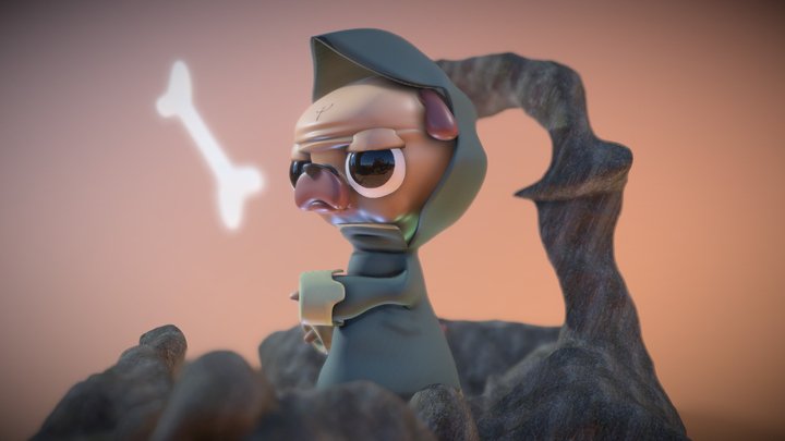 Mysterious Pug - The wizardly dog 3D Model
