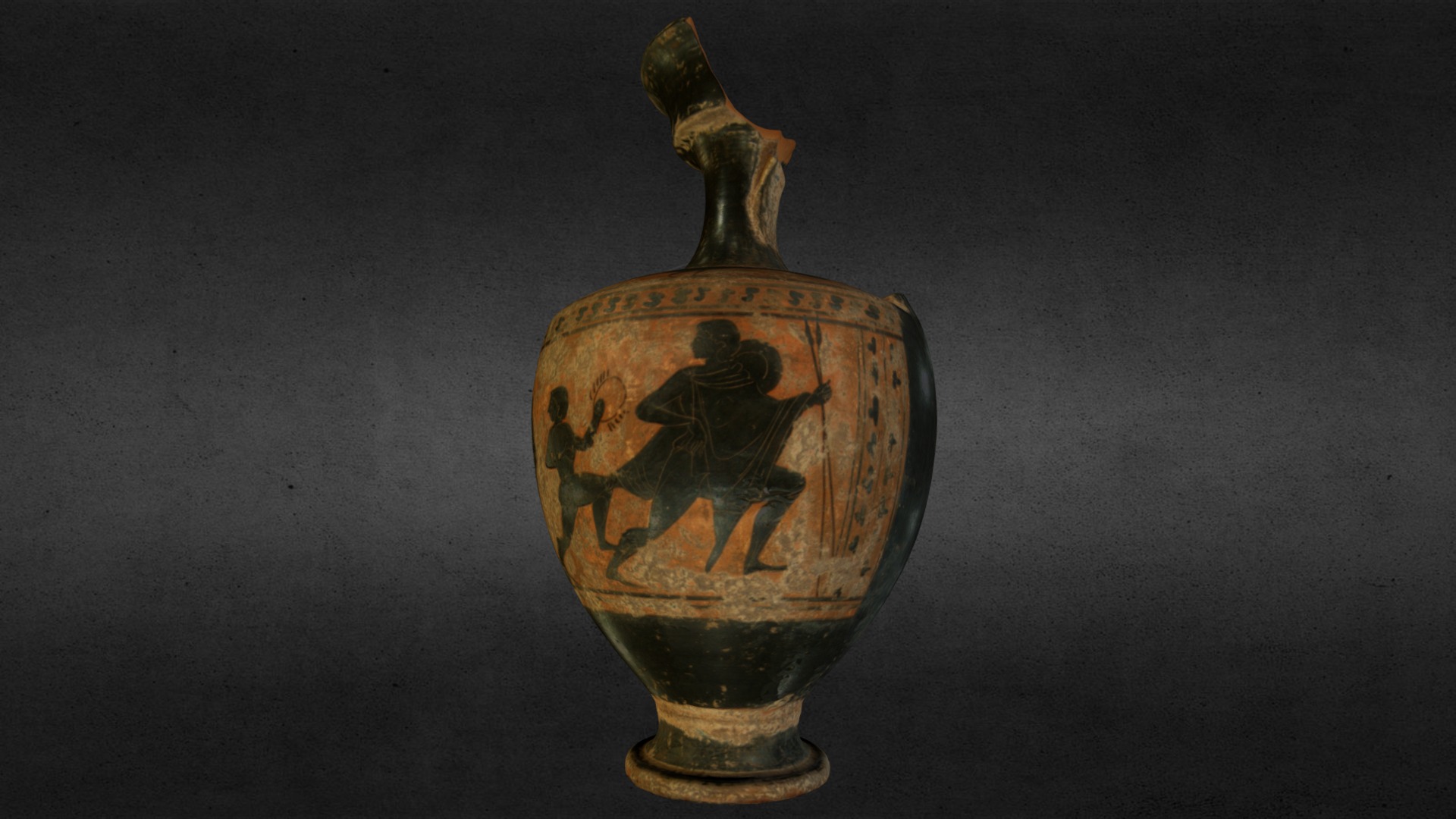 3D model Greek vase - This is a 3D model of the Greek vase. The 3D model is about a gold and black vase.