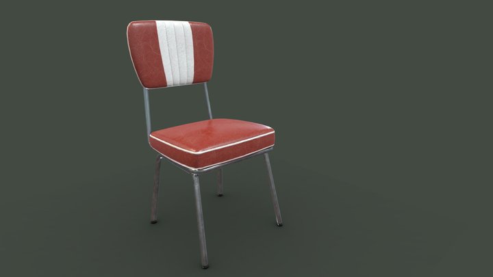 American Diner Chair 3D Model